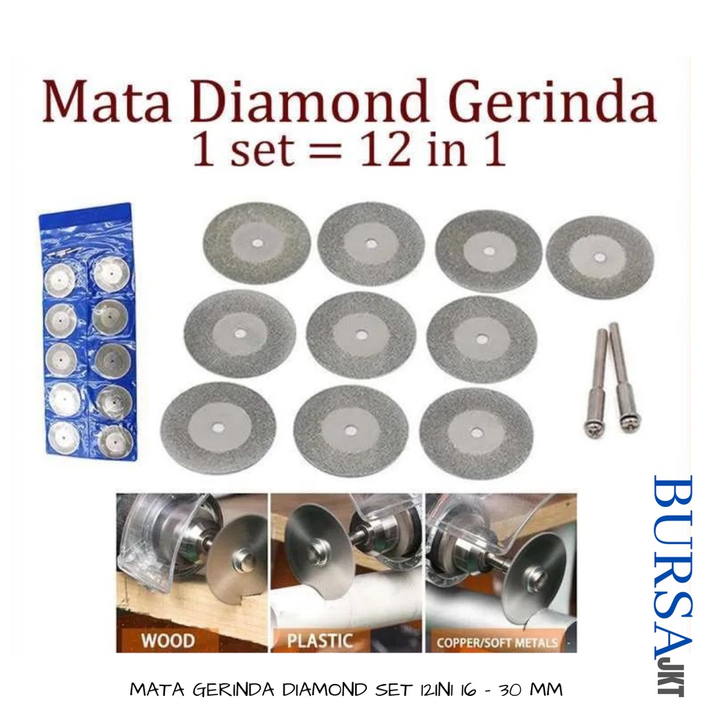 MATA GERINDA DIAMOND POTONG BATU BESI MINI CUTTING SET IS 12PC  20 MM