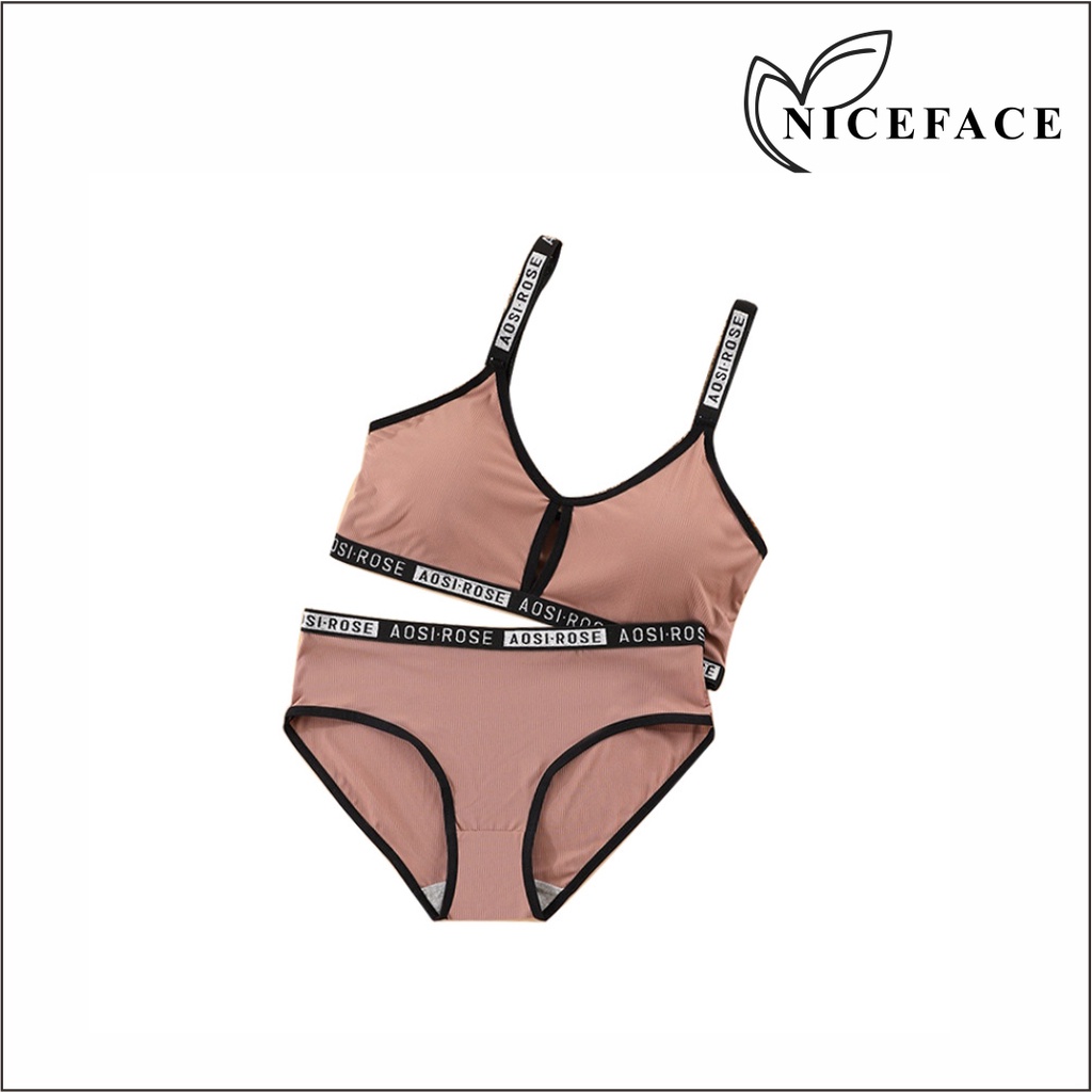 NICEFACE - Bra Set Bralette Bh Cd Love Secret Wanita Set Pakaian Dalam Bra Bh Sport Gym