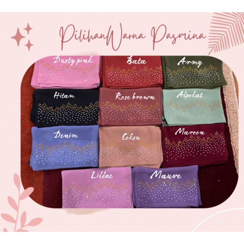 Pasmina Amelia/Pasmina Instan Manik/Jilbab Pastan/Khimar Ceruty