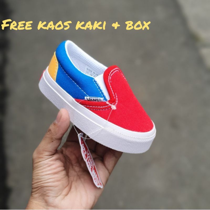 sepatu Vans anak slip on | sepatu anak laki laki | sepatu anak perempuan | sepatu sneaker anak cowok cewek | sepatu anak motif Mario slip on