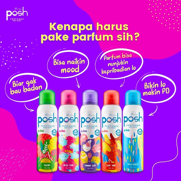 POSH Body Spray 150ml | Men / Girl / Hijab parfum badan