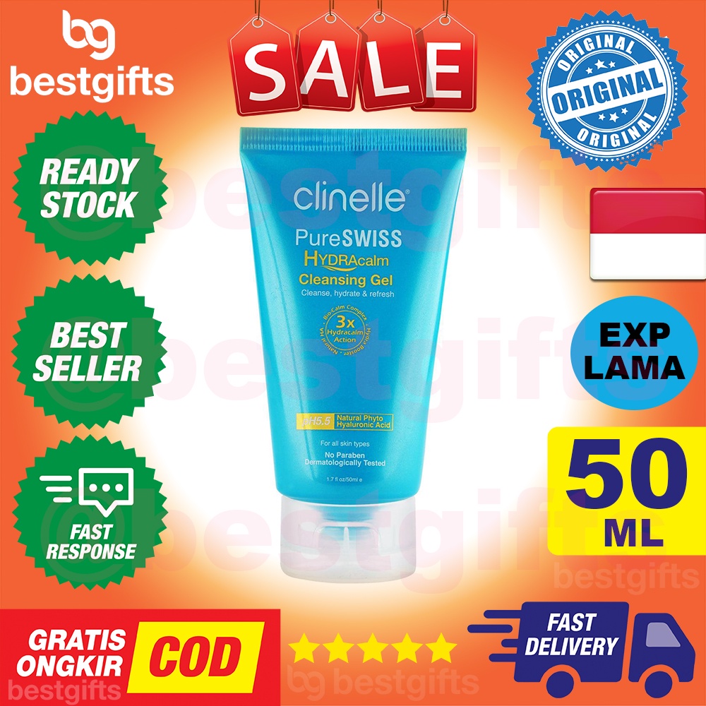 CLINELLE PURESWISS HYDRACALM CLEANSING GEL PEMBERSIH WAJAH 50 ML