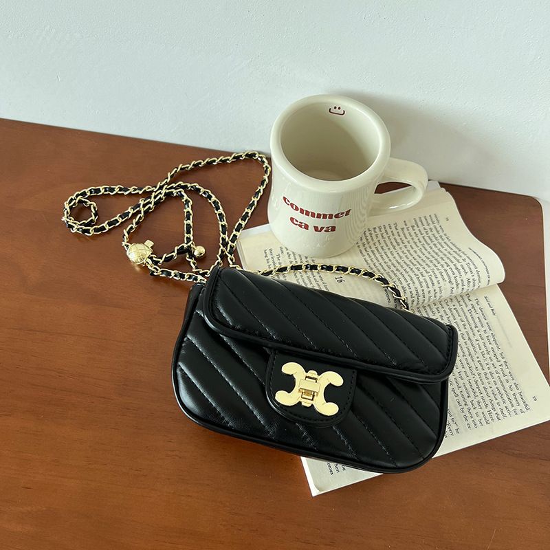 Tas Selempang Kulit Wanita Dompet Hp Cewek Rantai Luxury Mini Bag FT46 18 x 11 x 5.5 cm