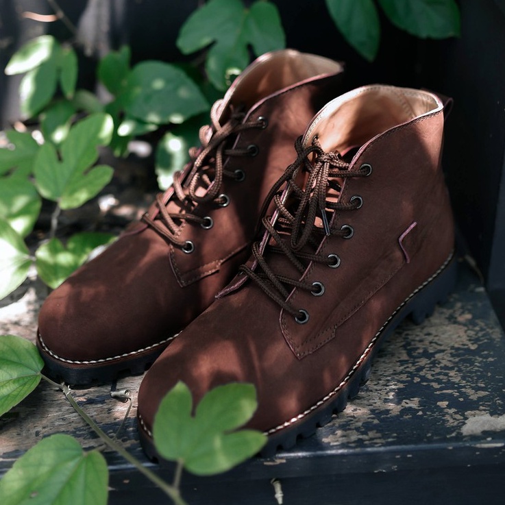 ICON (Kulit Asli) - Sepatu Boots Kulit Asli Vintage Klasik Formal Pria Cowok - Boot