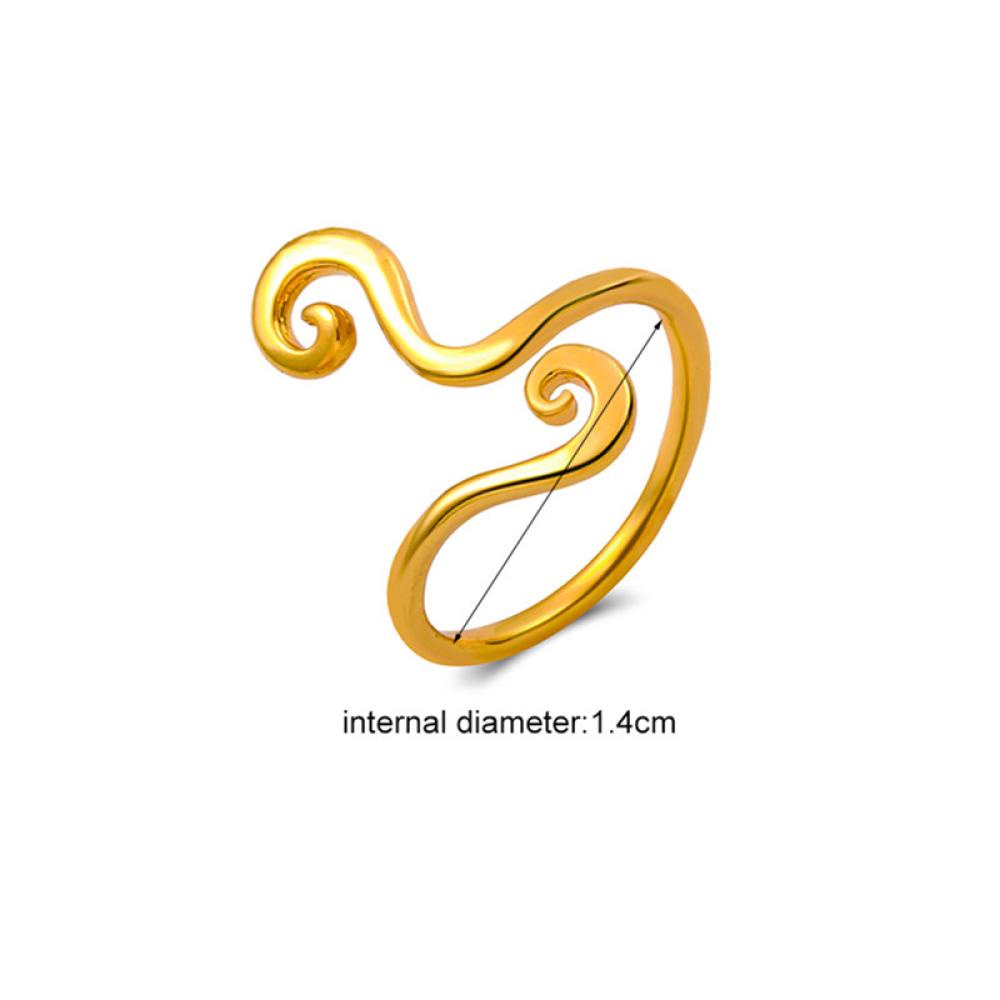 Timekey Cincin Kaki Bahan Metal Desain Geometri Hollow Gaya Simple Untuk Wanita S8U2