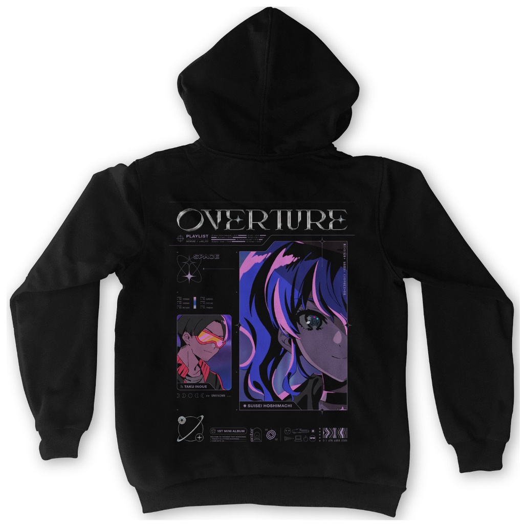 Hoodie Overture Suisei Hoshimachi Kawaii Black Premium Unisex