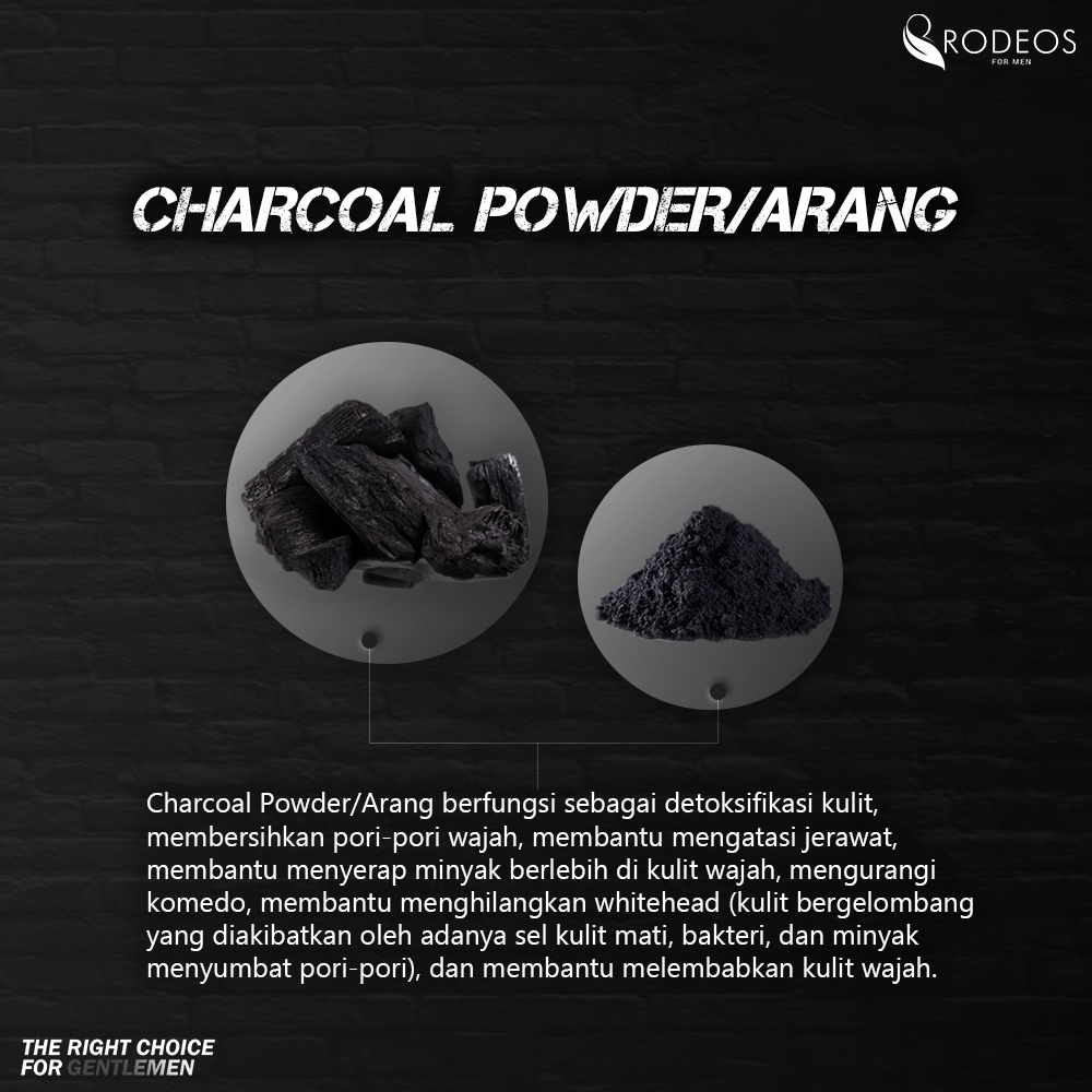 Sabun Muka RODEOS Charcoal Soap Skincare Pria Sabun Jerawat Pemutih Wajah Pria Collagen &amp; Aloevera 80g Ori BPOM