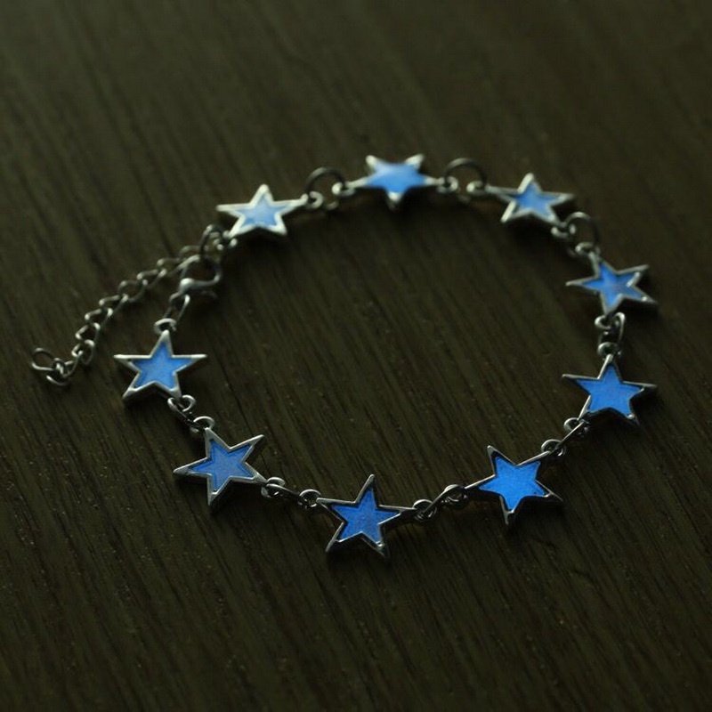 Gelang Luminous Adjustable Desain Bintang Hati Pentagram Aster Untuk Wanita