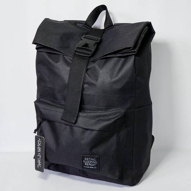 Tas Pria Rolltop Abu | Tas Laptop |Tas Sekolah | Tas Gunung |Tas Gendong | Tas Punggung | Tas Rollto