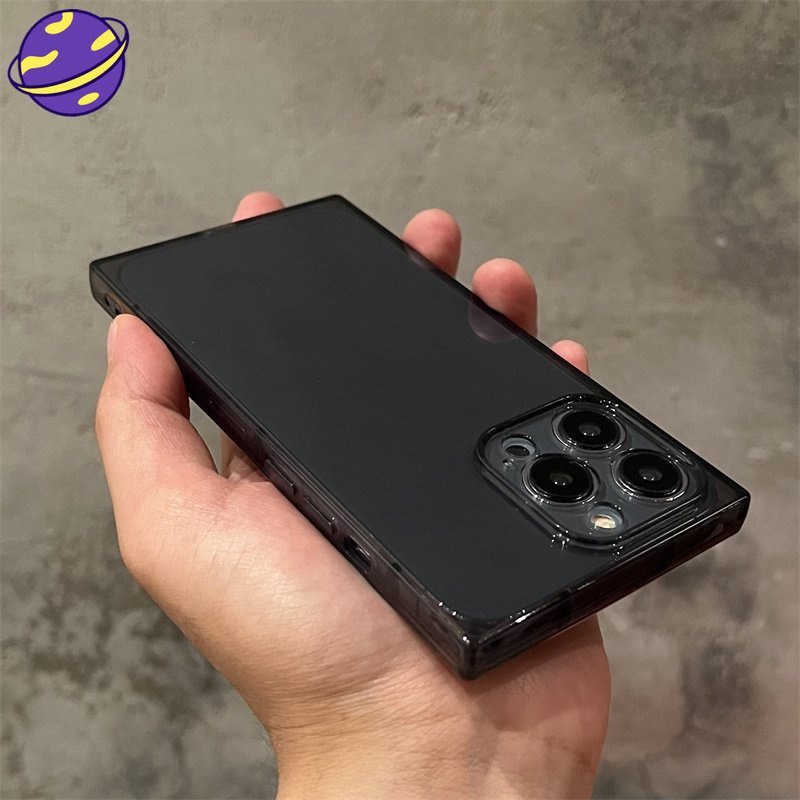 Soft Case TPU Transparan Bentuk Kotak Untuk iPhone 14 13 12 11 Pro X XS MAX XR Se20 7 8 Plus