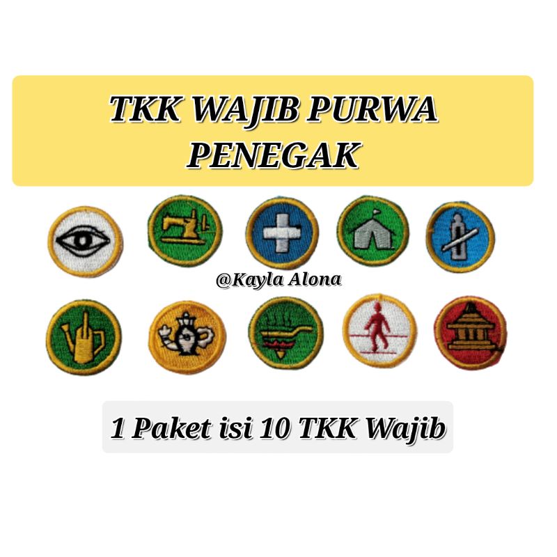 BET / BADGE TKK WAJIB PURWA PENEGAK ( 1 PAKET = ISI 10 TKK WAJIB )