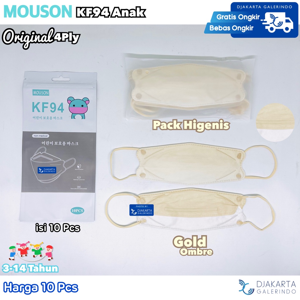 Masker Mouson KF94 Anak Kids Motif 4Ply Original isi 10Pcs