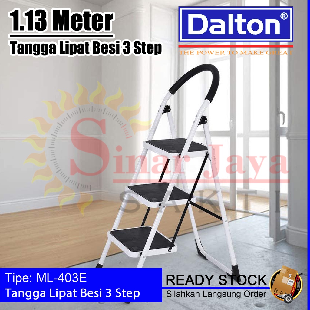 Tangga Lipat Besi 3 Step Dalton ML-403E Tangga Duduk Kokoh dengan Step Lebar | 1.1 Meter / 1,1 Meter