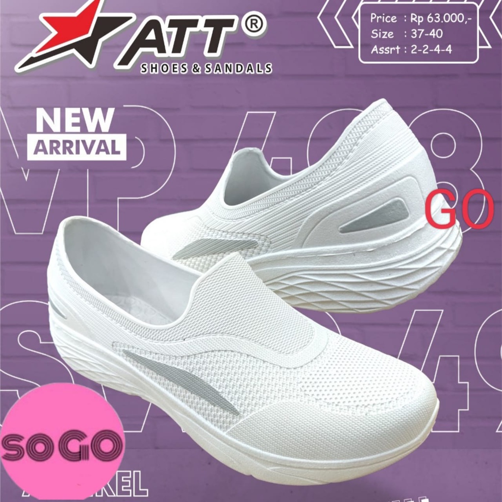 sogo ATT SWL 498, SWL 501 &amp; NEW ERA LB 10020 Sepatu Karet Wanita Santai Slip On Anti Air Lentur Nyaman Kuat Ringan