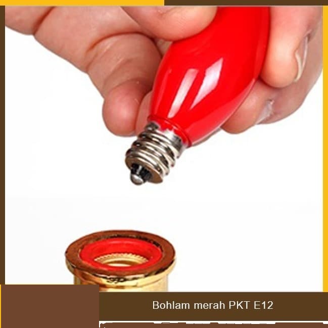 Bohlam Lampu Sembahyang Merah E 12