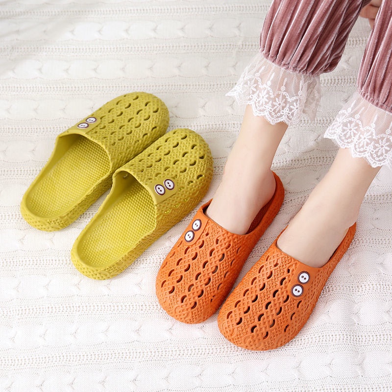 ♕ Gobra ♕ SA017 Sandal EVA Import Motif Polos Lubang Lubang Sepatu Sendal Slop Santai Wanita Karet Rubber Empuk Fashion Korea