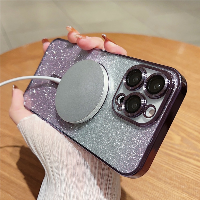 Soft case Pelindung Lensa Kaca Penyerapan Magnetik Tahan Banting Untuk Iphone 11 12 13 14 Pro Max