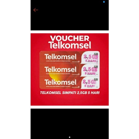 Voucher Telkomsel kuota Telkomsel 2,5 gb