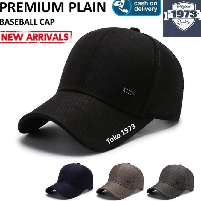 Baseball cap : PREMIUM PLAIN - Topi baseball topi pria topi wanita
