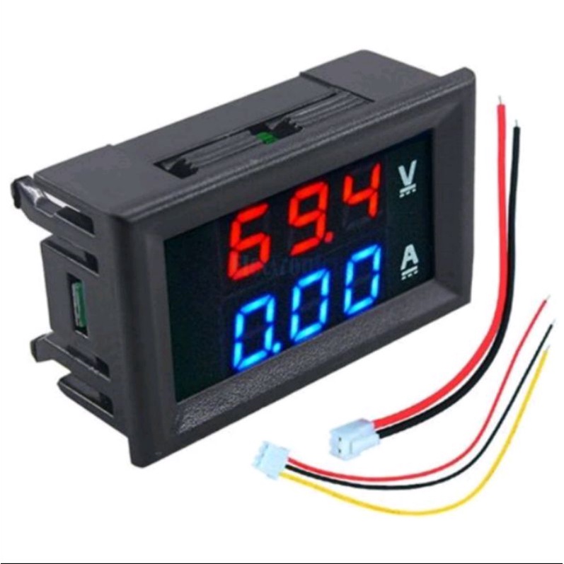 Volt ampere meter digital DC 0-100V 10A 2 soket