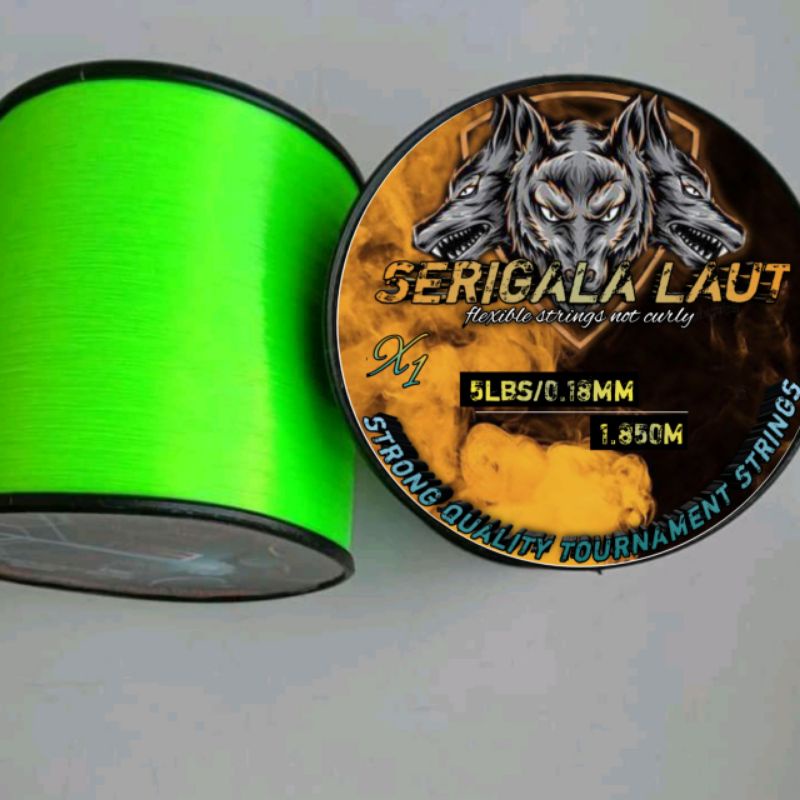 Senar Pancing Serigala laut 1000 M (  HIJAU STABILO  )