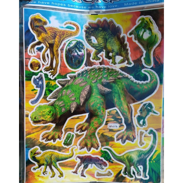 

Stiker laser anak Sticker Tema Hewan Dinosaurus