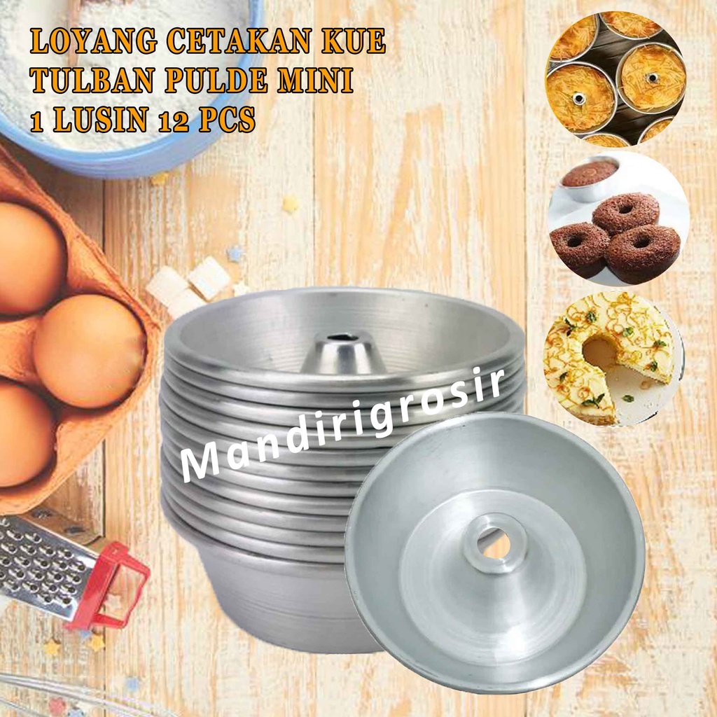 Cetakan Kue * Loyang Pulde Mini * Loyang Alumunium * 1 Lusin Isi 12pcs