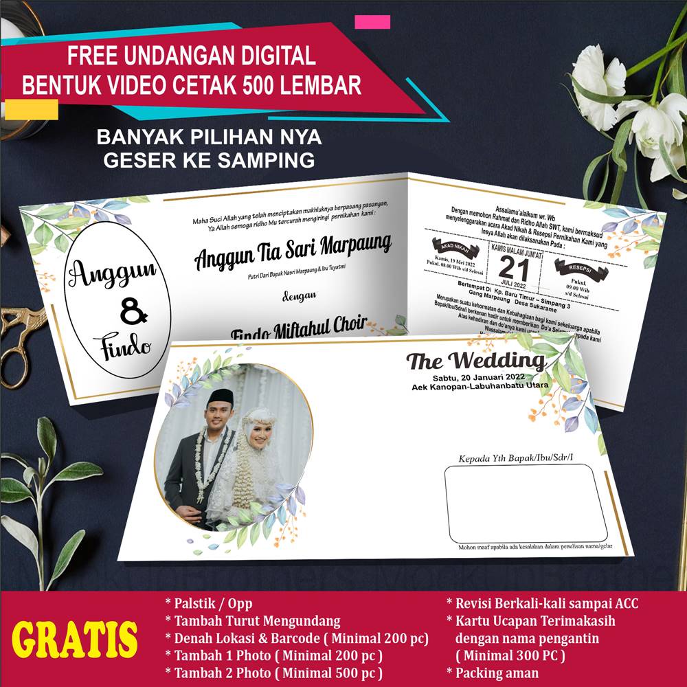 Surat Undangan Undangan Pernikahan Foto Undangan Nikahan Estetik
