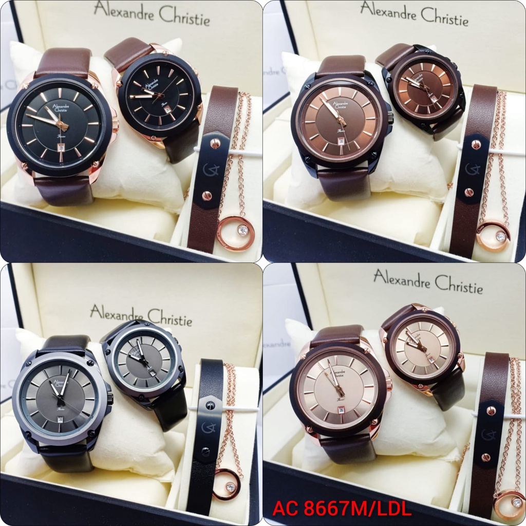 ALEXANDRE CHRISTIE AC 8667M/LDL JAM TANGAN COUPLE ORIGINAL GARANSI RESMI