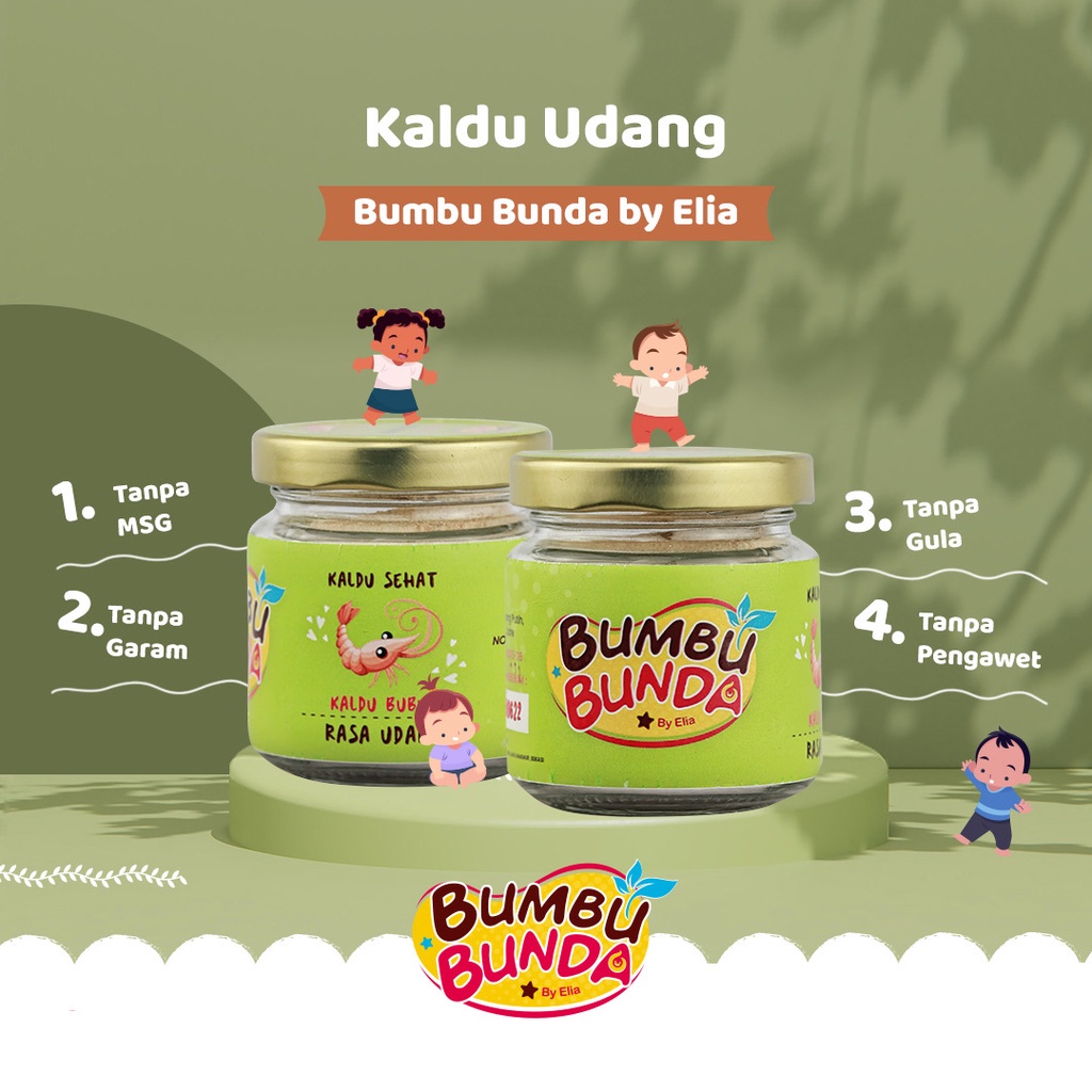 Bumbu Bunda Elia BPOM Kaldu MPASI Bayi Non Gula Garam / Kaldu Non MSG Organik / Kaldu Ayam Kampung / Sapi / Salmon / Jamur / Tuna / Ikan Teri / Udang