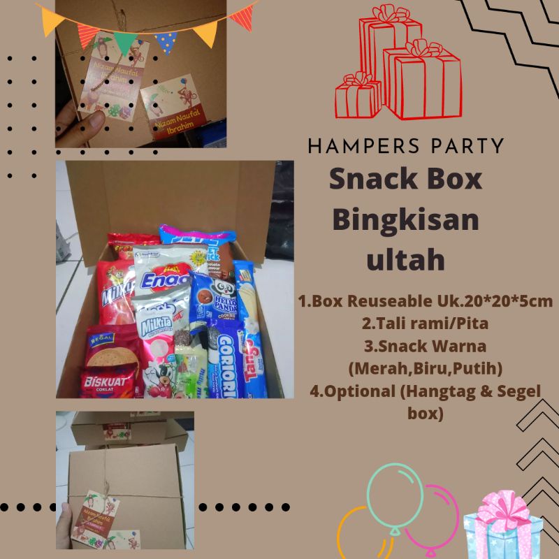 

Bingkisan ultah anak/Snack box/Hampers box murah (SNACK REQUEST SENDIRI)