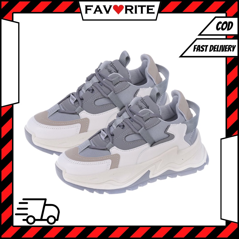 Favorite &quot;FREE BOX&quot; (Size 37 - 41) Sepatu Wanita Sneakers Trendy Bertali Sport Fashion Shoes Import Premium Quality 9009