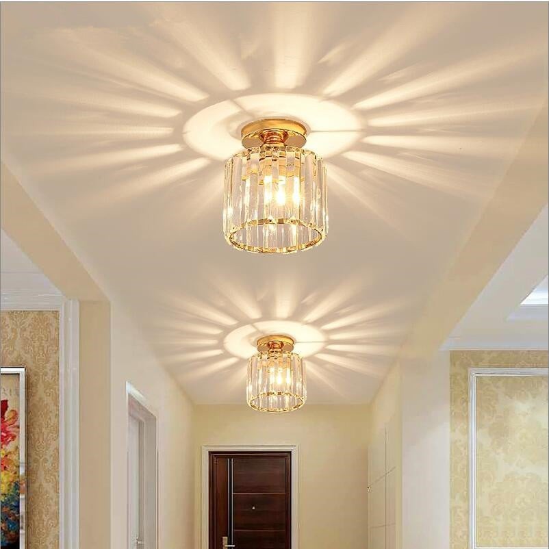 【COD】Lampu Kristal Plafon Rumah Lampu Ceiling Kristal Kotak Modern Crystal Round Ceiling Lamp / Lampu Plafon Gantung Kristal