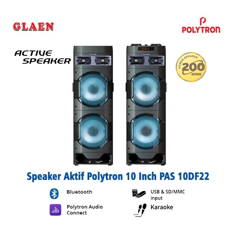 Speaker Aktif Bluetooth Polytron PAS 10DF22 | Speaker Aktif Polytron Karaoke 10 inch Super Bass