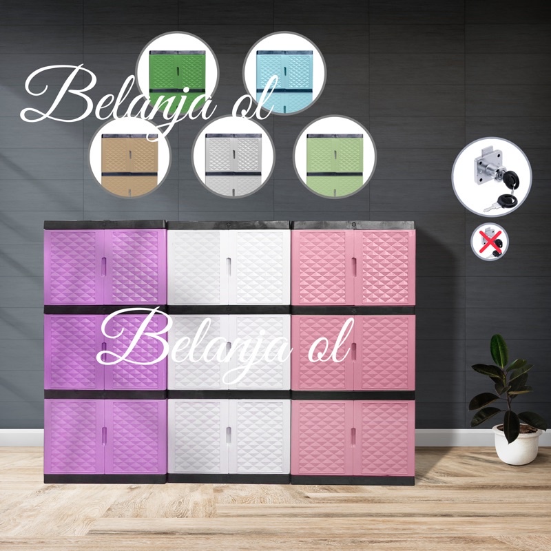 Lemari Plastik Mini Tabita susun 3 Lemari MIni 3 Fawsline
