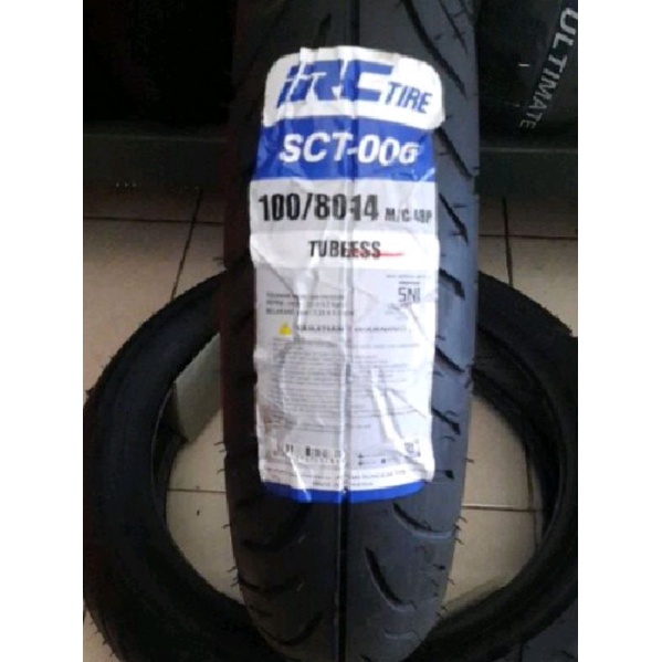 Ban IRC SCT-006 100/80 ring 14 100/80-14 Tubeless 110/70 ring 14 110/70-14 tubeless  Ban depan pcx 1