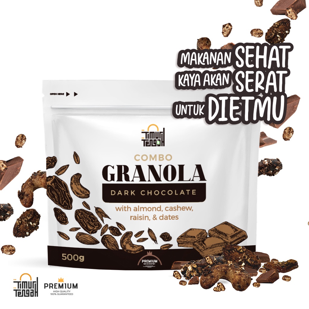 

Granola Dark Chocolate 500 gr Cemilan Makanan Diet Sehat