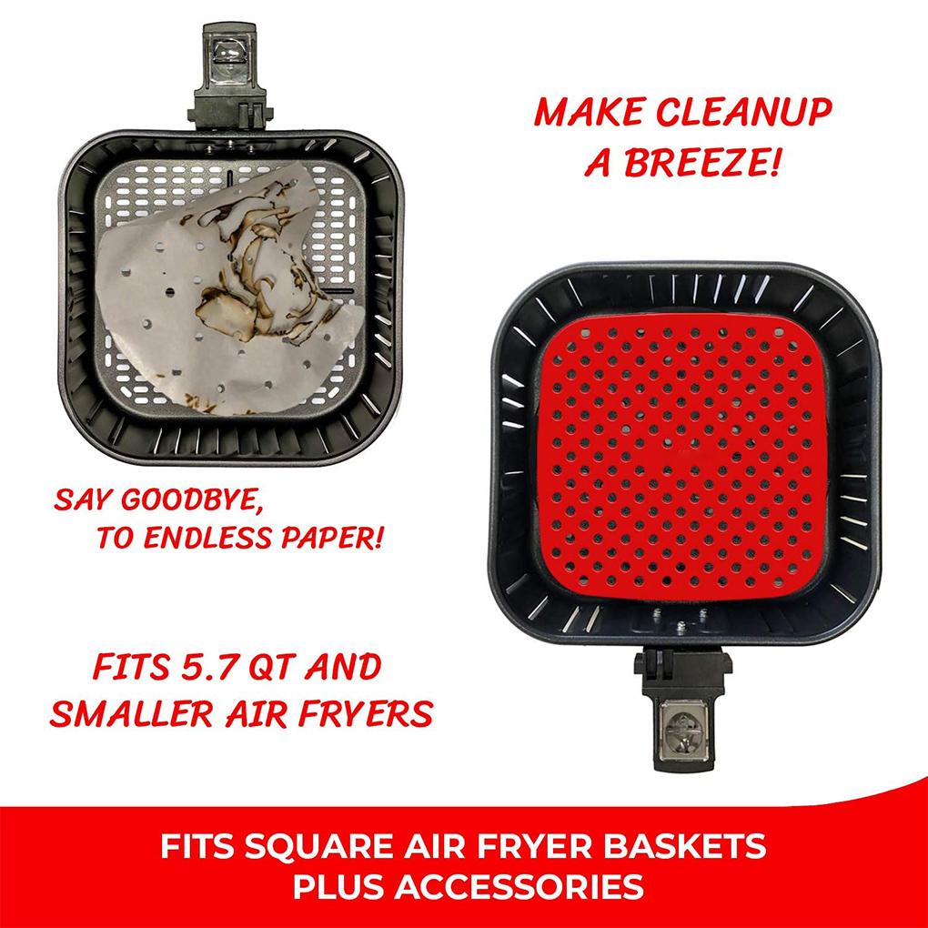 Air Fryer Liner Reusable Airware Mat Non-stick Persegi Dapur Air Fryer Aksesori