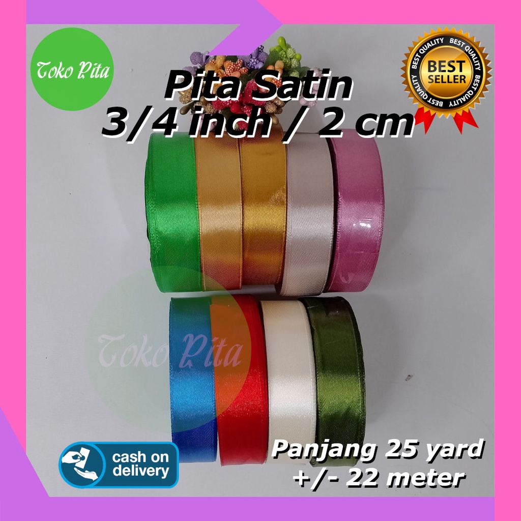 

Pita Satin 3/4 inch / 2 cm Sakura harga per 1 roll