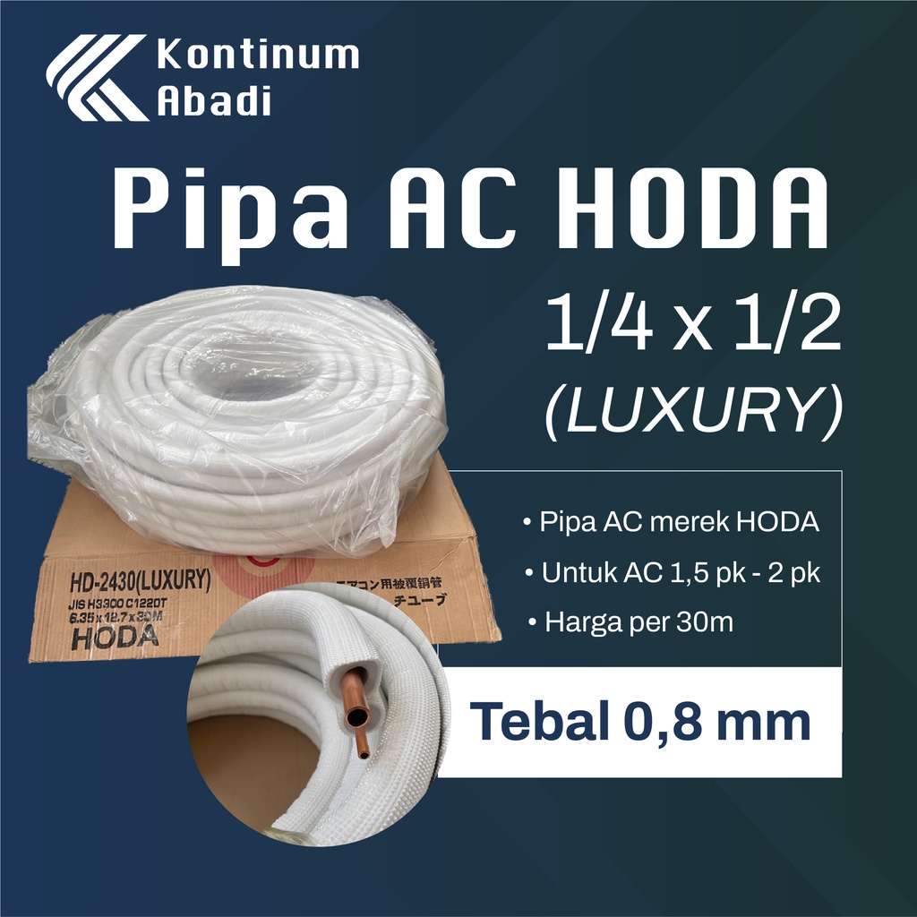 PIPA AC HODA 1/4 x 1/2 LUXURY ( 0,8 mm ) AC 1,5 PK - 2 PK | 30m