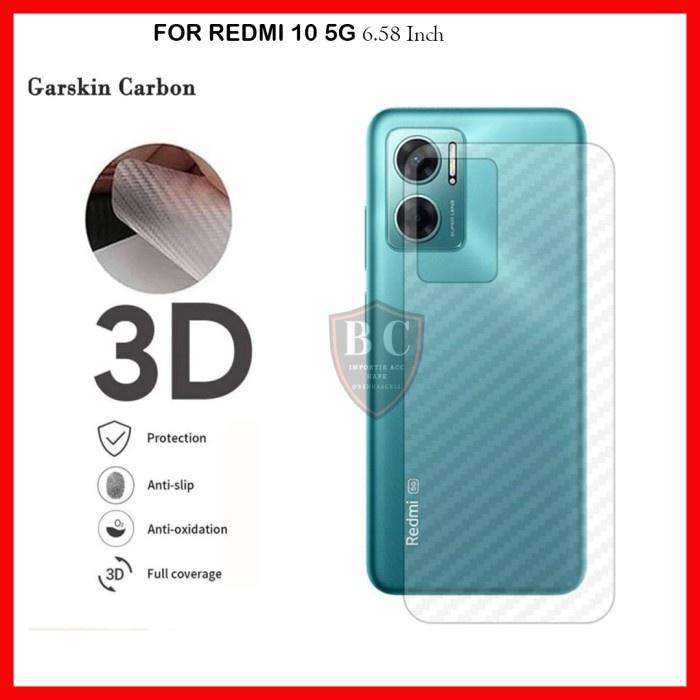 SKIN CARBON REDMI 10 5G - ANTI GORES BELAKANG XIAOMI REDMI 10 5G