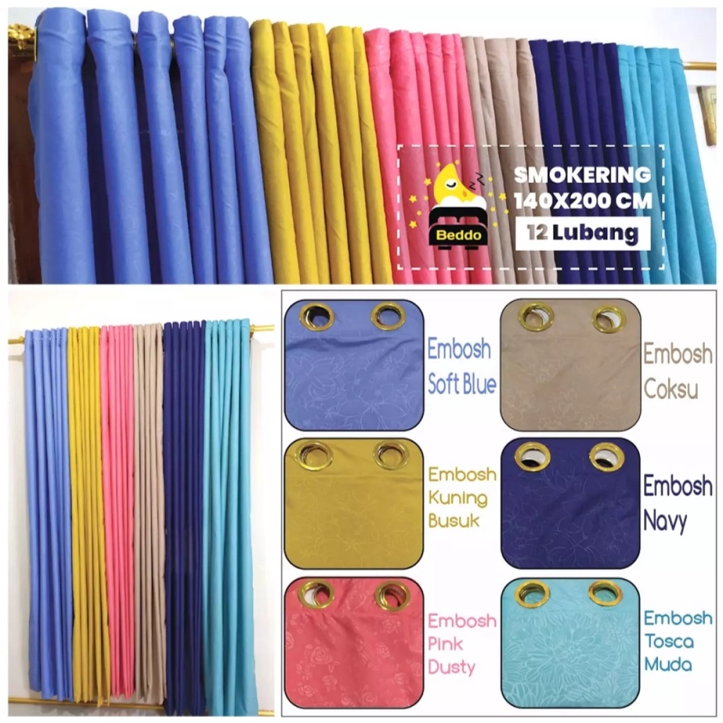 Gorden Pintu 140x220 Polos Embosh