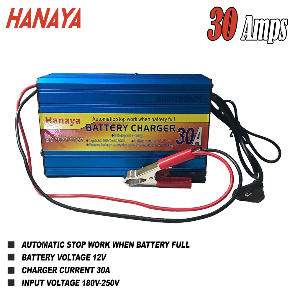 Charger Aki 12V 30A Hanaya / Charger Aki Mobil 30a Automatic