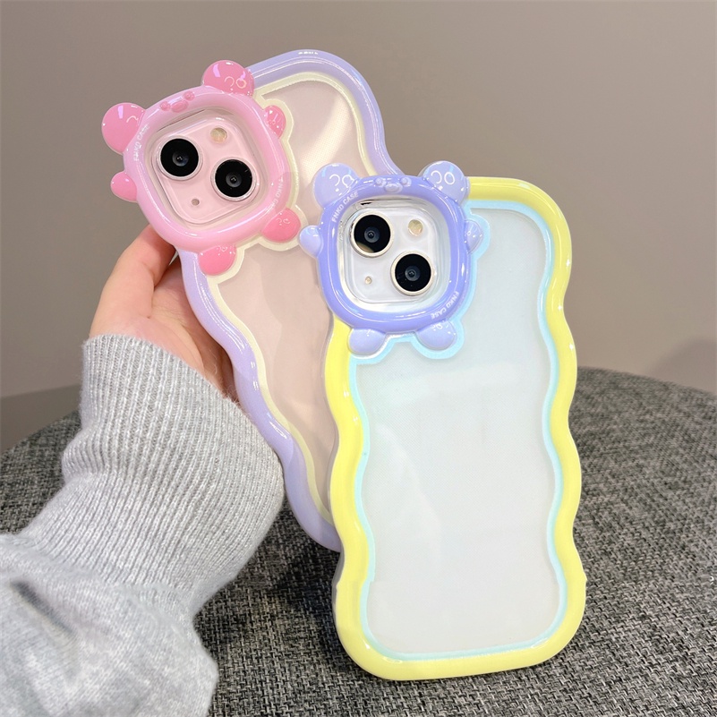 Soft Case TPU Motif Monster Kecil Warna Permen Untuk iPhone 14 13 12 11 Pro Max X Xr Xs Max 7 8 6 6s Plus