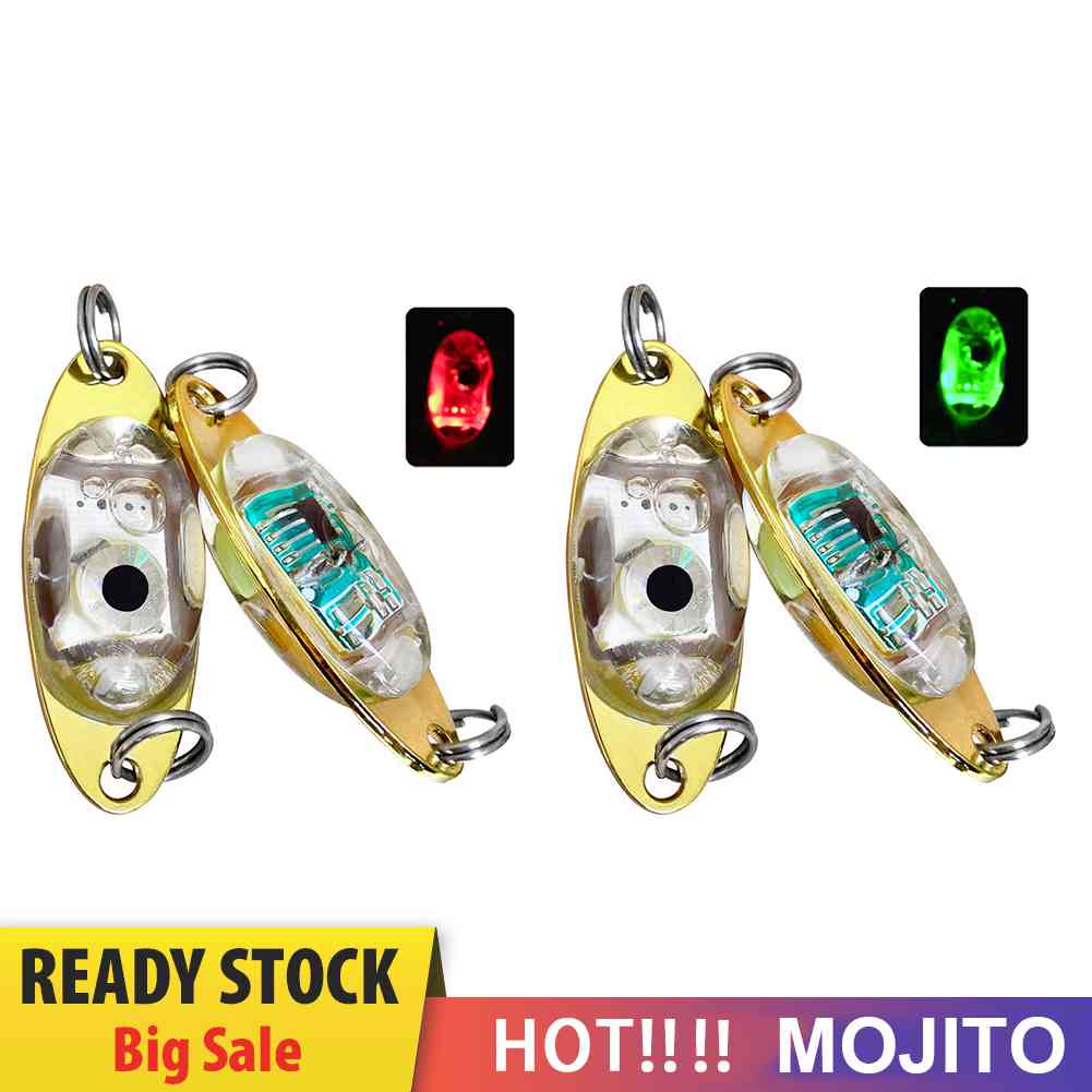 2pcs Umpan Pancing Lampu LED Bawah Air Bentuk Mata Ukuran 5cm 10g