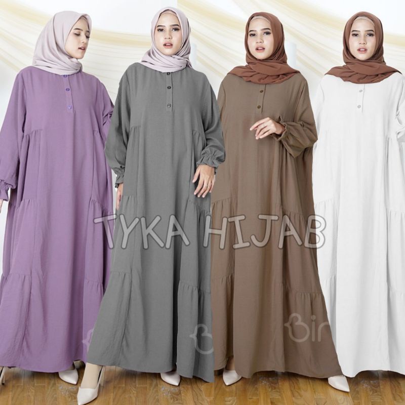 Dress Jumbo LD 140 XXXXL Nicola Maxi Ori Binti Najella Gamis Wanita Terbaru Murah Syari Maxy Baju Pa