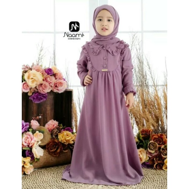 gamis midi anak perempuan CRINKLE AIR FLOW 3-12 tahun/GAMIS ANAK PEREMPUAN TANGGUNG/GAMIS ANAK PEREM