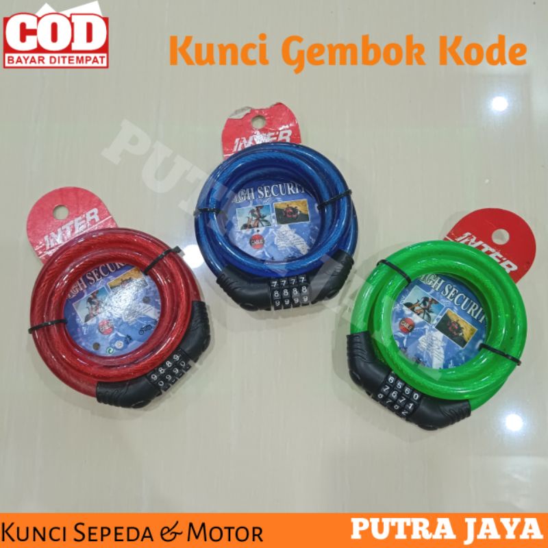 Kunci Sepeda / Gembok Sepeda & Motor / Gembok Sepedah Kode Anti maling
