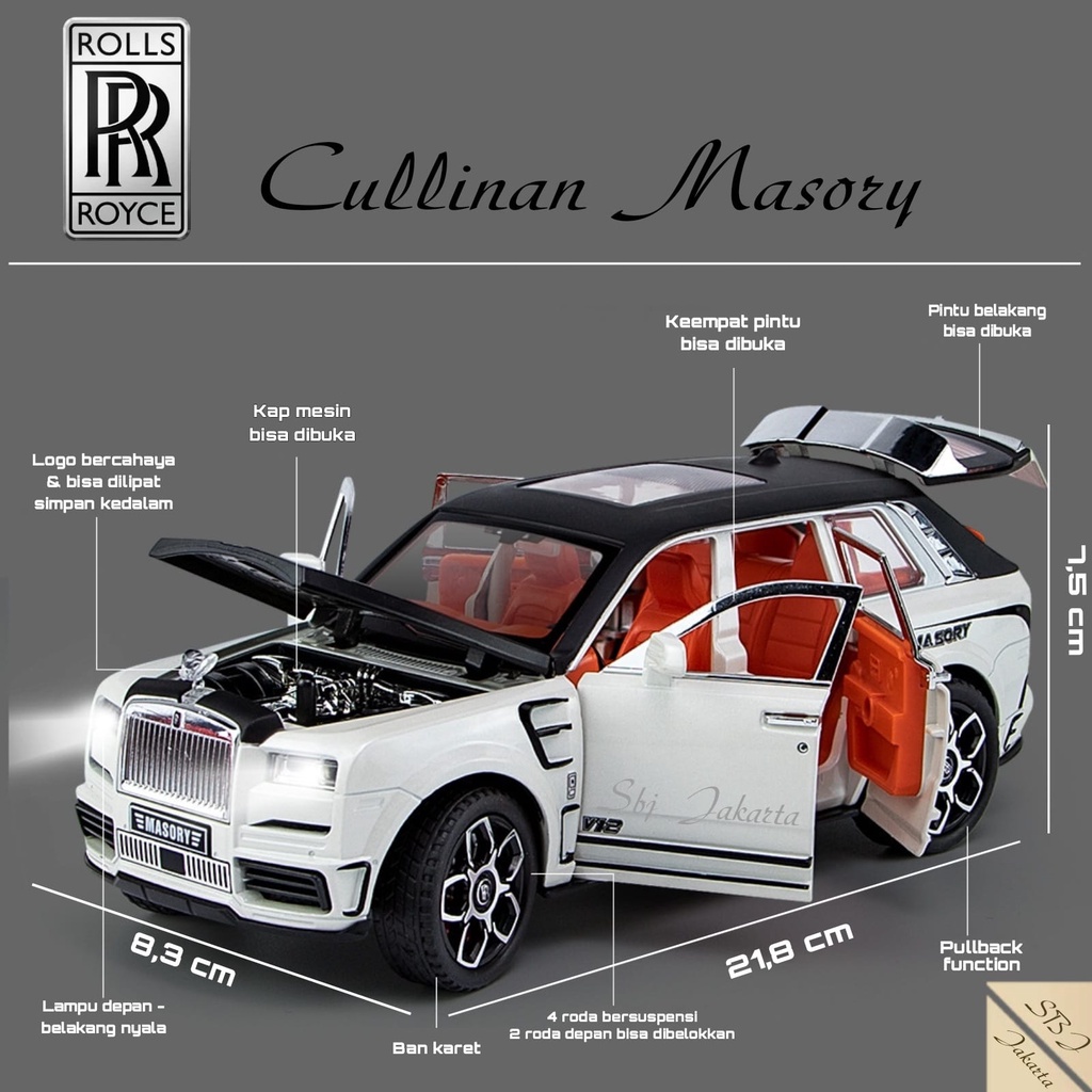 DIECAST Miniatur MOBIL ROLLS ROYCE CULLINAN MANSORY Skala 1:24