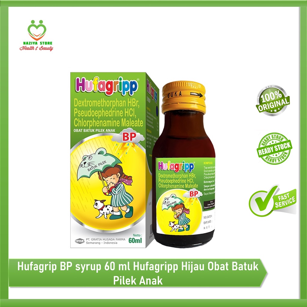 Jual Hufagrip Batuk pilek sirip 60 ml Hufagripp Hijau Obat Batuk Pilek